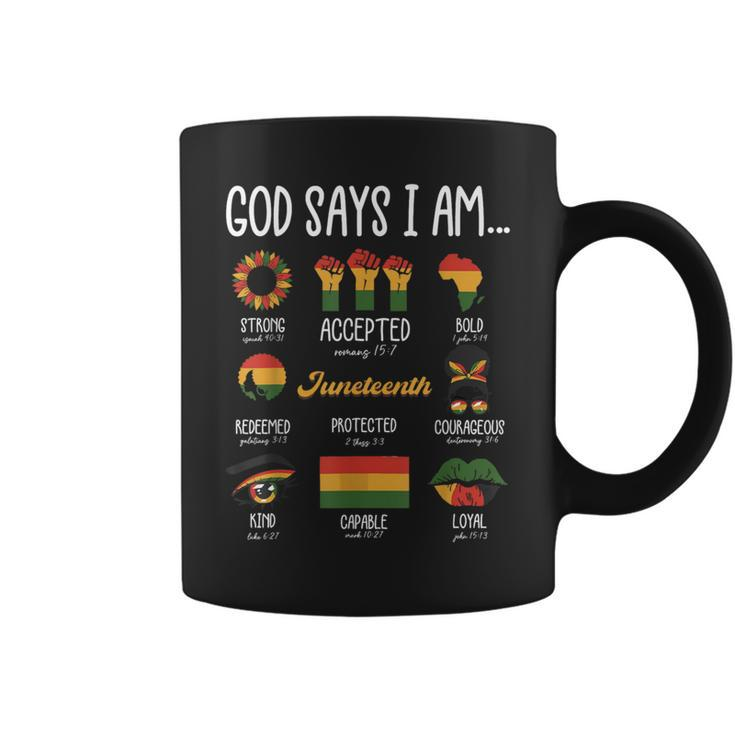 Junenth God Says I Am Celebrating Black Freedom 1865 Coffee Mug