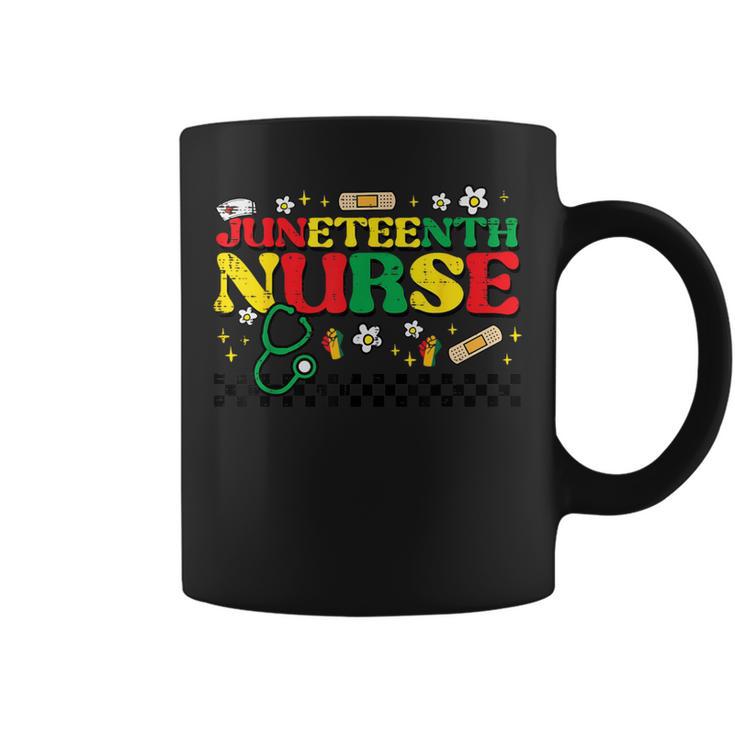 Junenth Nurse Groovy Retro African Scrub Top Black Women Coffee Mug