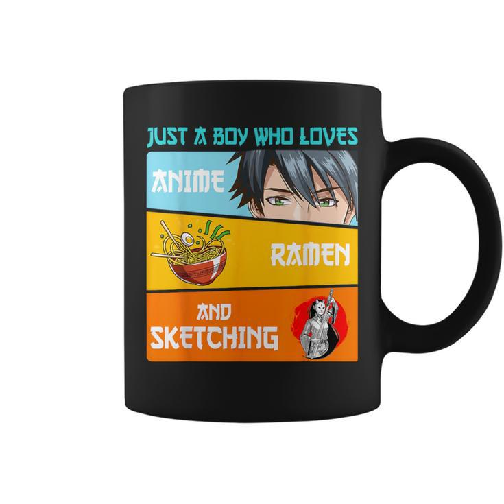Just A Boy Who Loves Anime Ramen And Sketching Japan Anime Coffee Mug
