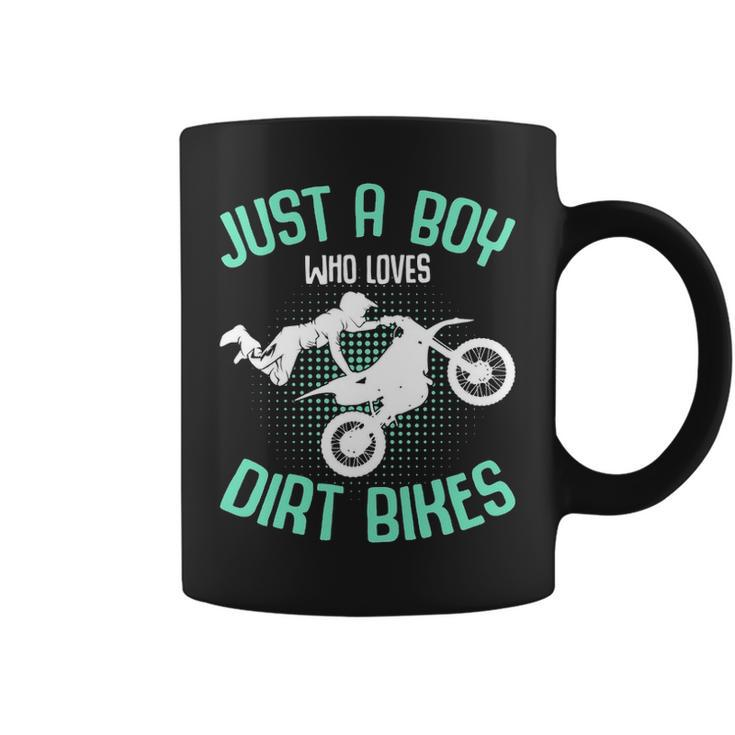 Just A Boy Who Loves Dirt Bikes Motocross Enduro Dirt Biking Coffee Mug