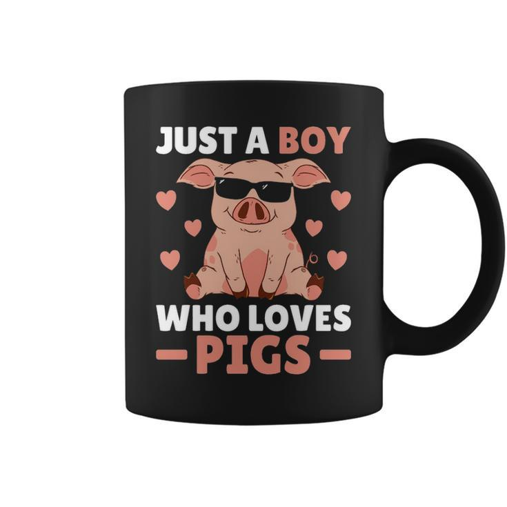 Just A Boy Who Loves Pigs Men Pig Lovers Pig Stuff Coffee Mug