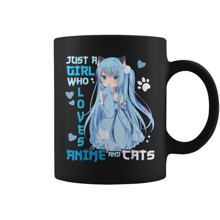 Just A Girl Who Loves Anime And Cats Kawaii Otaku Girl Coffee Mug