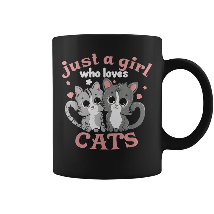 Just A Girl Who Loves Cats Girls Cat Lovers Coffee Mug