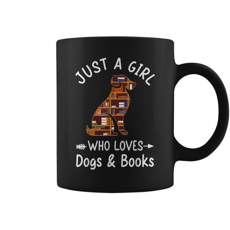 Just A Girl Who Loves Dogs And Books Reading Dog Puppy Lover Coffee Mug