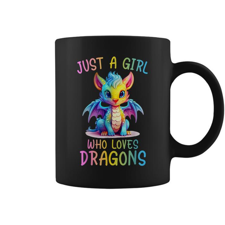 Just A Girl Who Loves Dragons Girl Colorful Dragon Coffee Mug