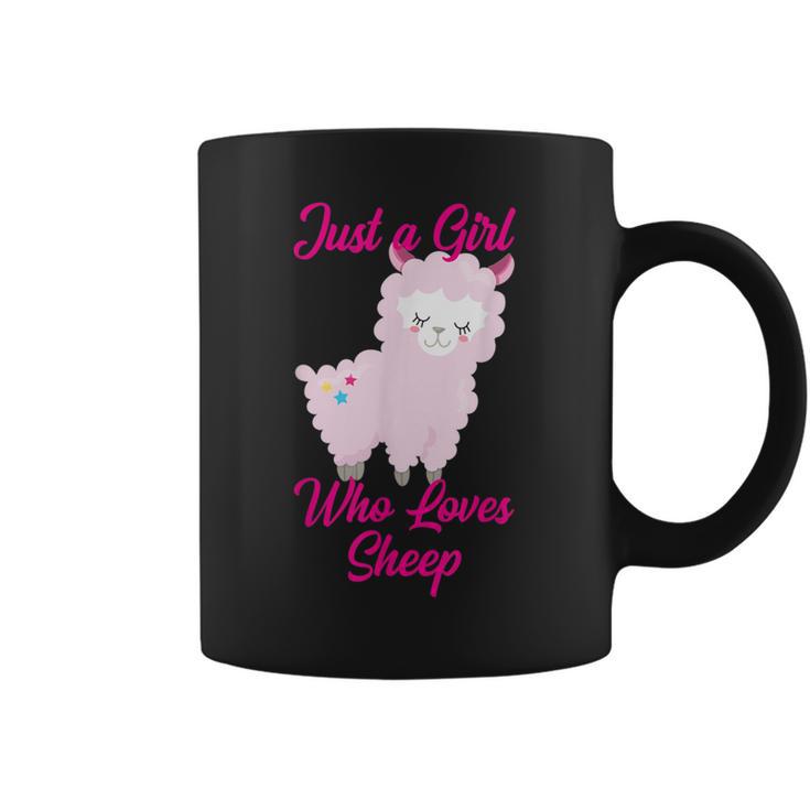 Just A Girl Who Loves Sheep Cute Pink Lamb Coffee Mug