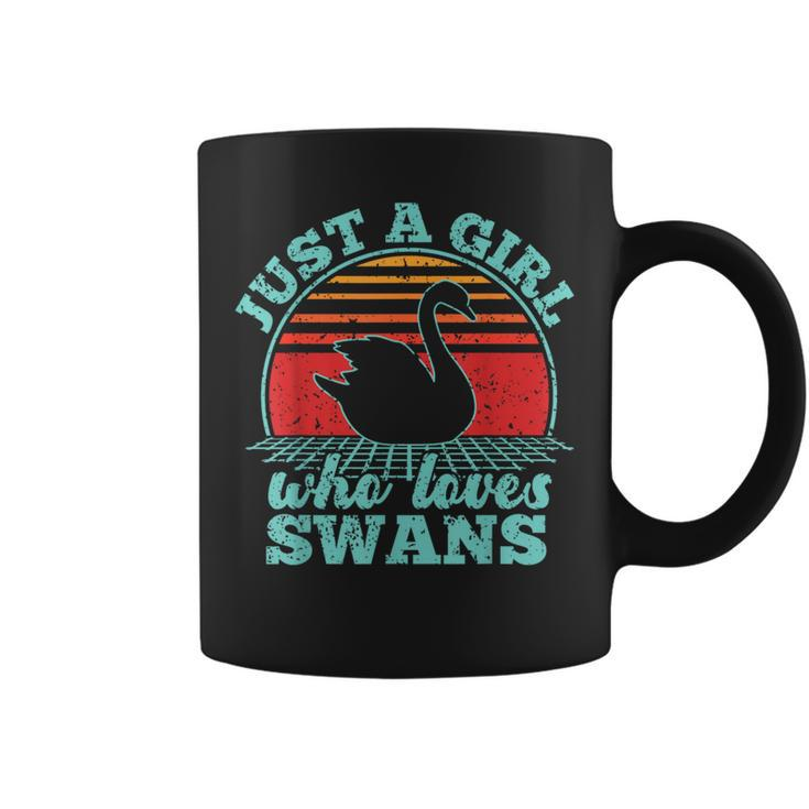 Just A Girl Who Loves Swans Retro Vintage Style Women Coffee Mug
