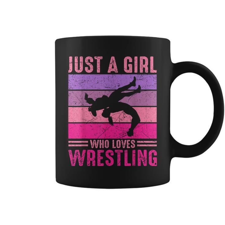 Just A Girl Who Loves Wrestling Girl Wrestle Outfit Wrestler Coffee Mug
