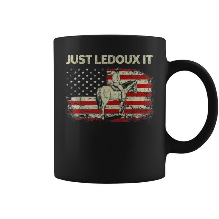 Just Ledoux It Cowboy Whiskey Wine Lover Vintage Usa Flag Coffee Mug