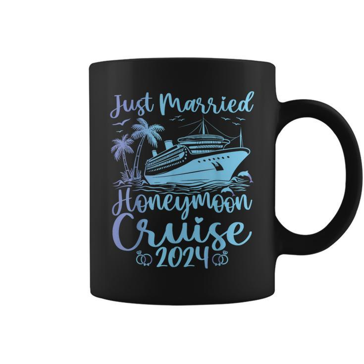 Just Married 2024 Wedding Ring Matching Honeymoon Cruise Coffee Mug