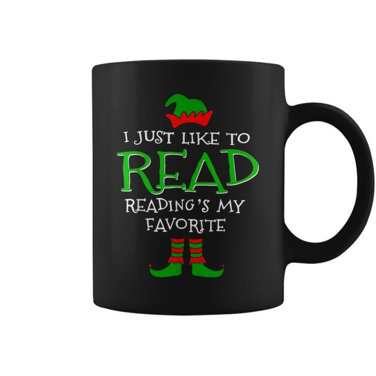 I Just Like To Read Reading's My Favorite Merry Christmas Coffee Mug