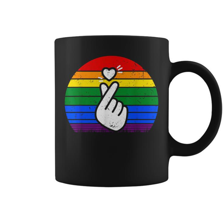 K-Pop Heart Hand Lgbt Gay Pride Retro Vintage Lgbtq Pride Coffee Mug