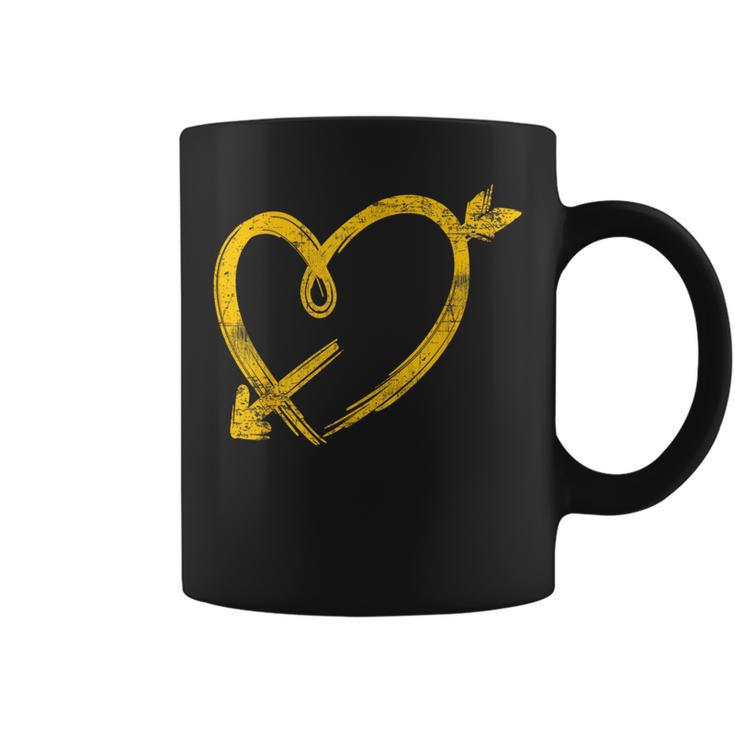 Kansas City Yellow Heart Arrow Red Kc Coffee Mug