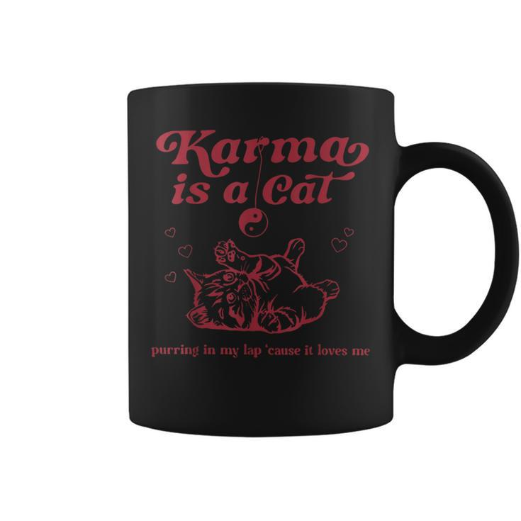 Karma Is A Cat Music Lover Fan Coffee Mug