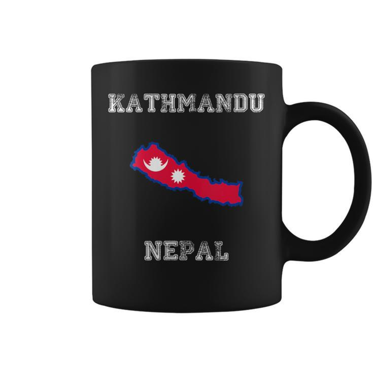 Kathmandu Nepal Vintage Nepal Flag Map Coffee Mug