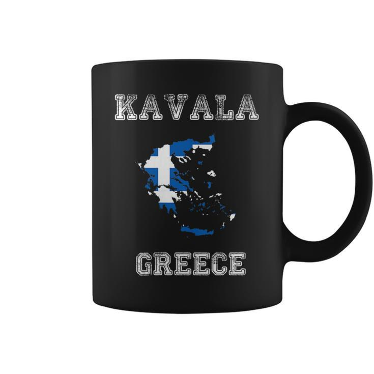 Kavala Greece Vintage Kavala Flag Map Coffee Mug