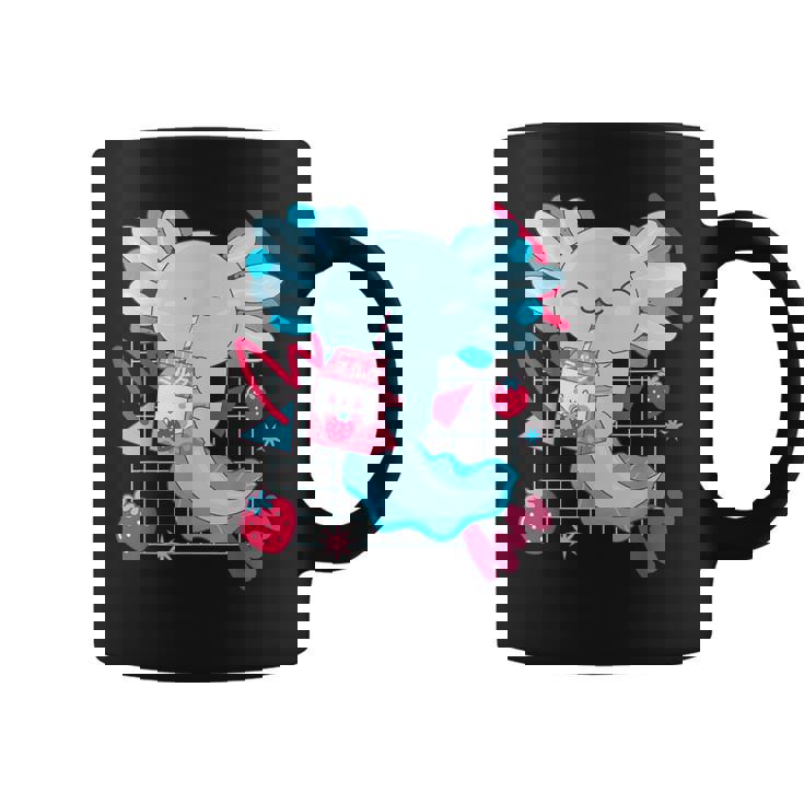 Kawaii Axolotl Batido De Leche De Fresa Retro De Los Años 90 Anime Axolotl Taza de café