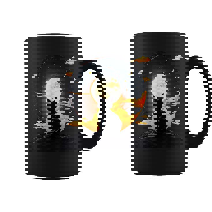 Kawaii Cat Anime Japonés Retro Divertido Gato Negro Amantes Arte Taza de café