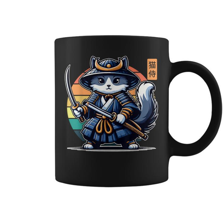 Kawaii Graphic Japanese Anime Manga Samurai Ninja Cat Coffee Mug