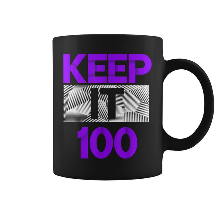 Keep It 100 Purple Color Graphic Coffee Mug