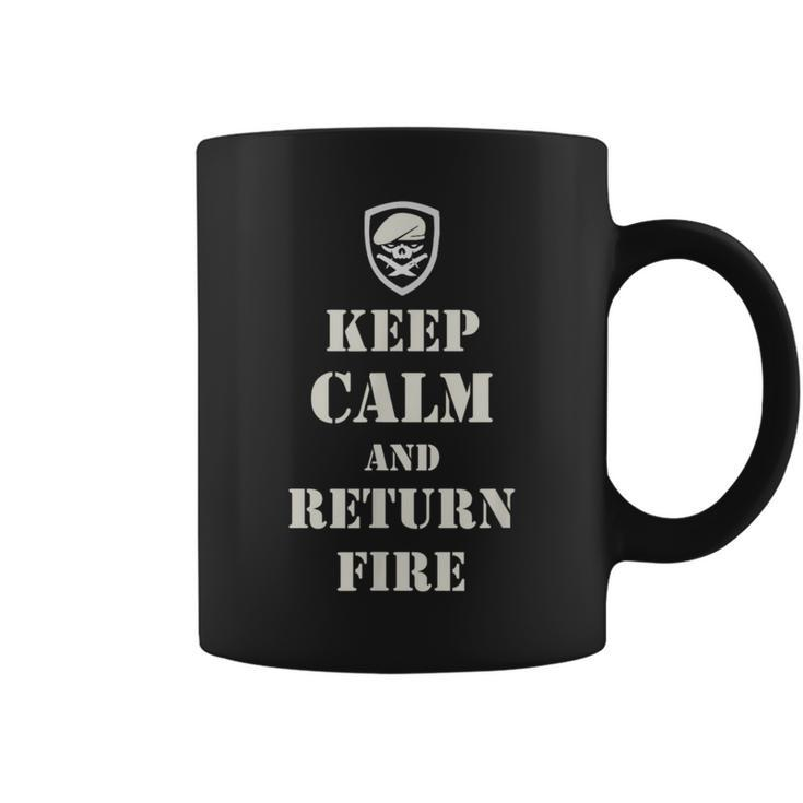 Keep Calm And Return Fire T Coffee Mug