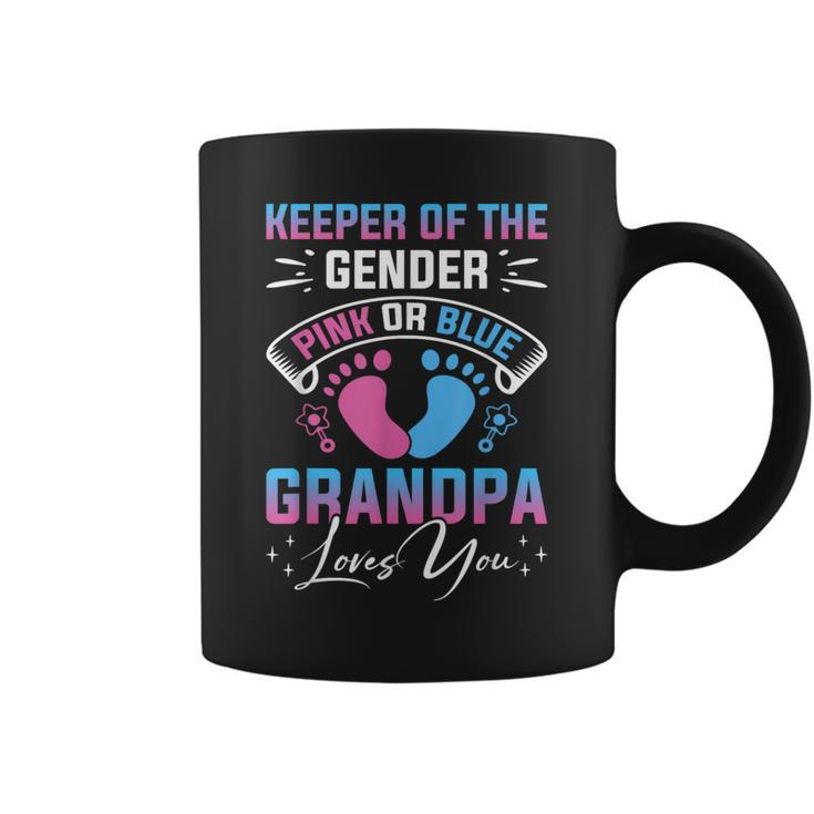 Keeper Of The Gender Pink Or Blue Grandpa Loves You Coffee Mug