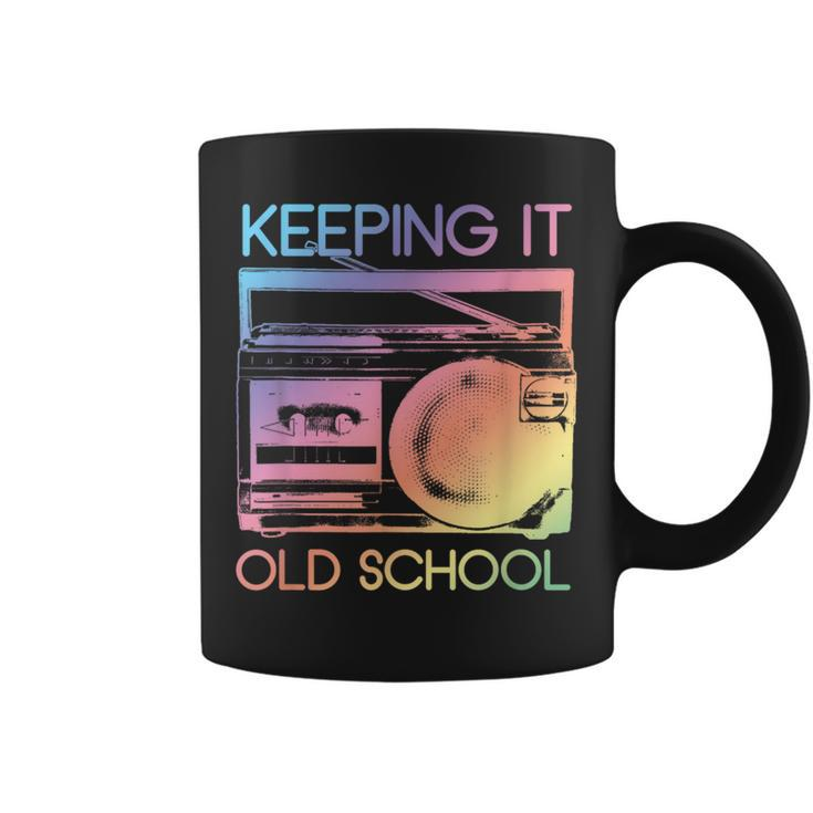 Keeping It Old School Retro 80S 90S Boombox Music Coffee Mug