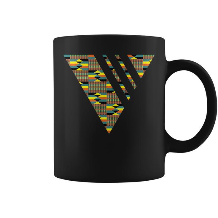 Kente Geometric Triangle With Stripes African Pattern Coffee Mug