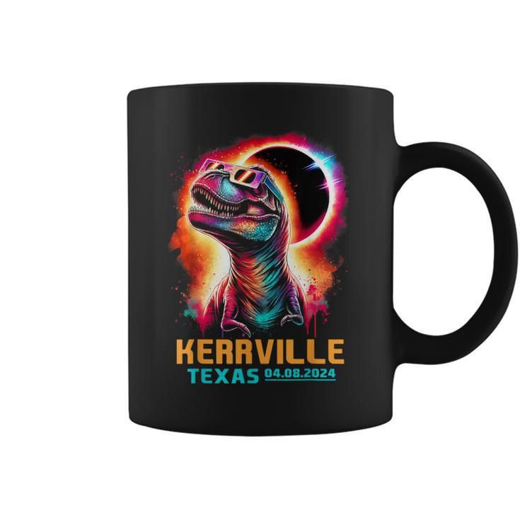 Kerrville Texas Total Solar Eclipse 2024 T Rex Dinosaur Coffee Mug