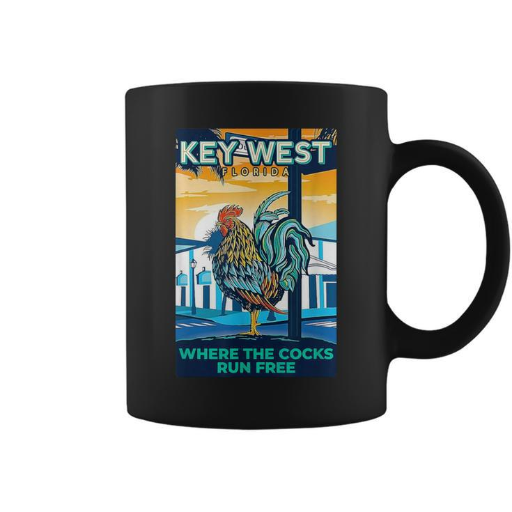 Key West Florida Rooster Where The Chicken Run Free Coffee Mug