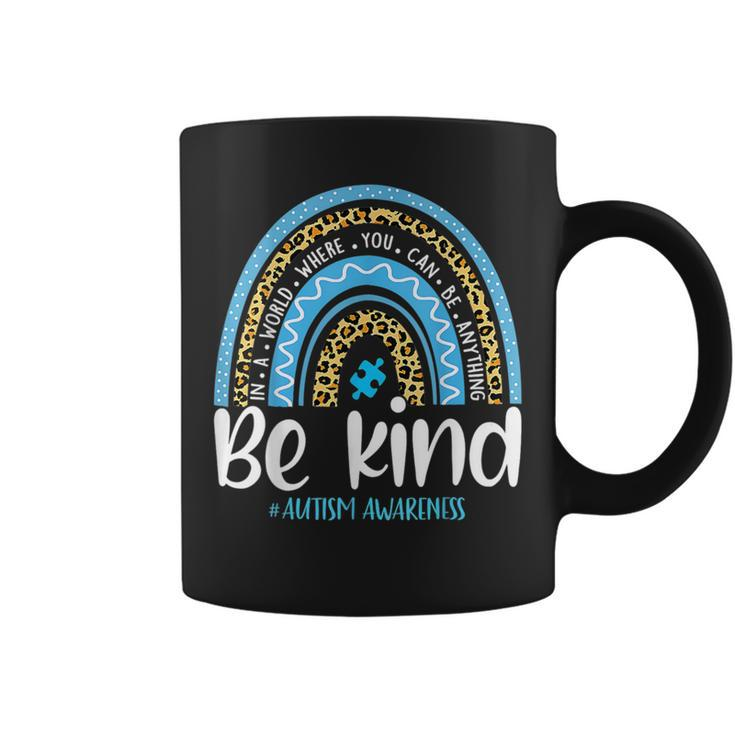 Be Kind Autism Awareness Leopard Rainbow Choose Kindness Coffee Mug
