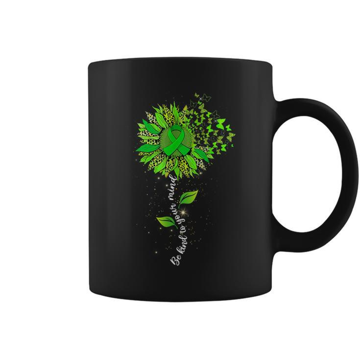 Be Kind To Your Mind Leopard Sunflower Mental Health Matters Coffee Mug