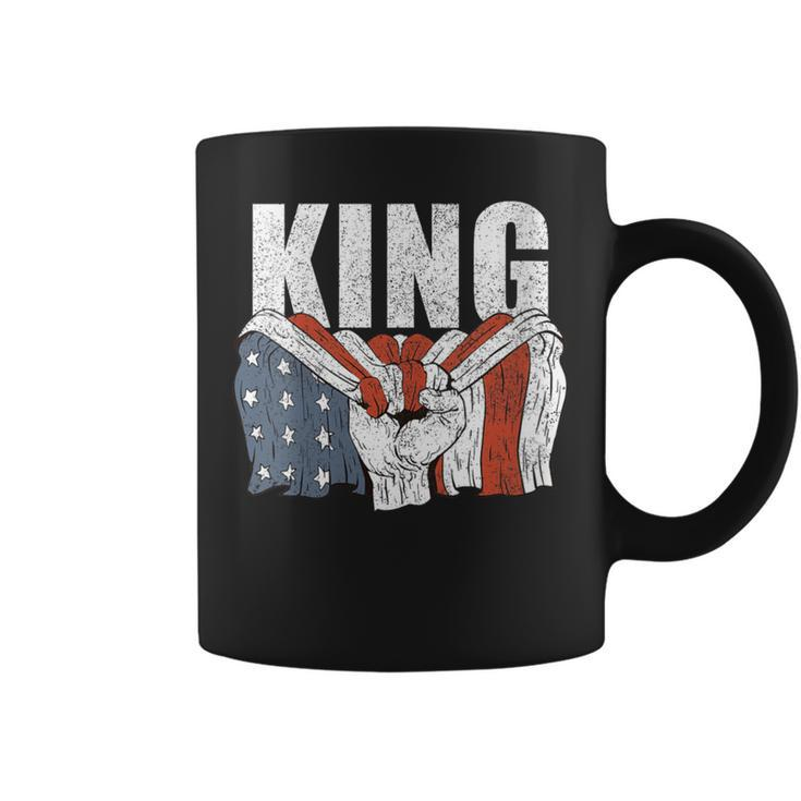 King Last Name Family Matching Retro American Flag Coffee Mug
