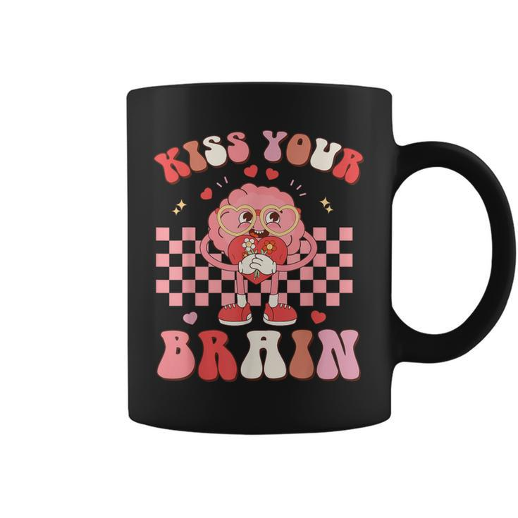 Kiss Your Brain Retro Valentines Day Teacher Squad Kid Women Coffee Mug