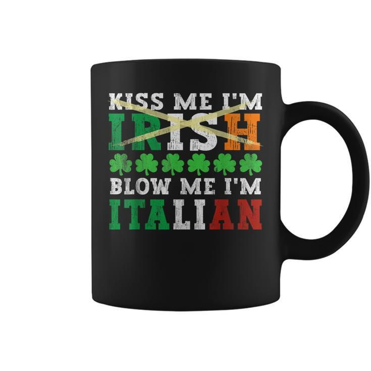 Kiss Me I'm Irish Blow Me I'm Italian St Patrick's Day Adult Coffee Mug