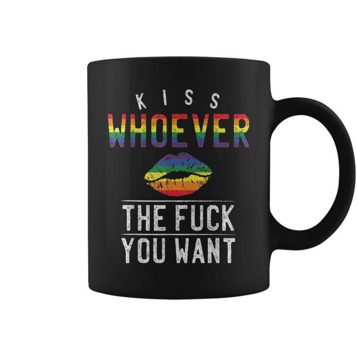 Kiss Whoever The F Fuck You Want Gay Lesbian Lgbt Coffee Mug