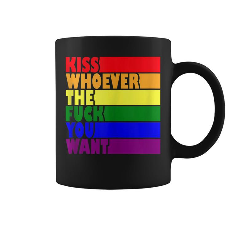 Kiss Whoever The F Fuck You Want Lesbian Gay Lgbt Pride Coffee Mug