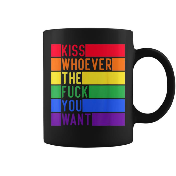 Kiss Whoever The F You Want Lgbt Gay Lesbian Awareness Coffee Mug