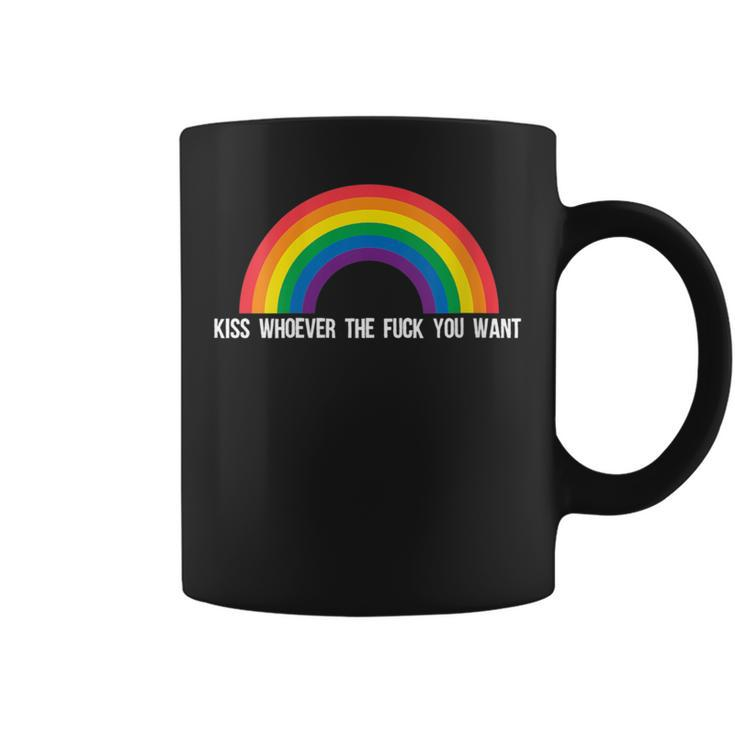 Kiss Whoever The Fuck You Want Lesbian Gay Pride Lgbt 2019 Coffee Mug