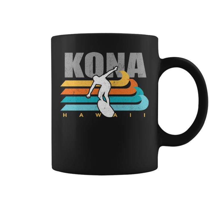 Kona Hawaii Surfing Big Wave Surf Kailua Vintage Big Island Coffee Mug