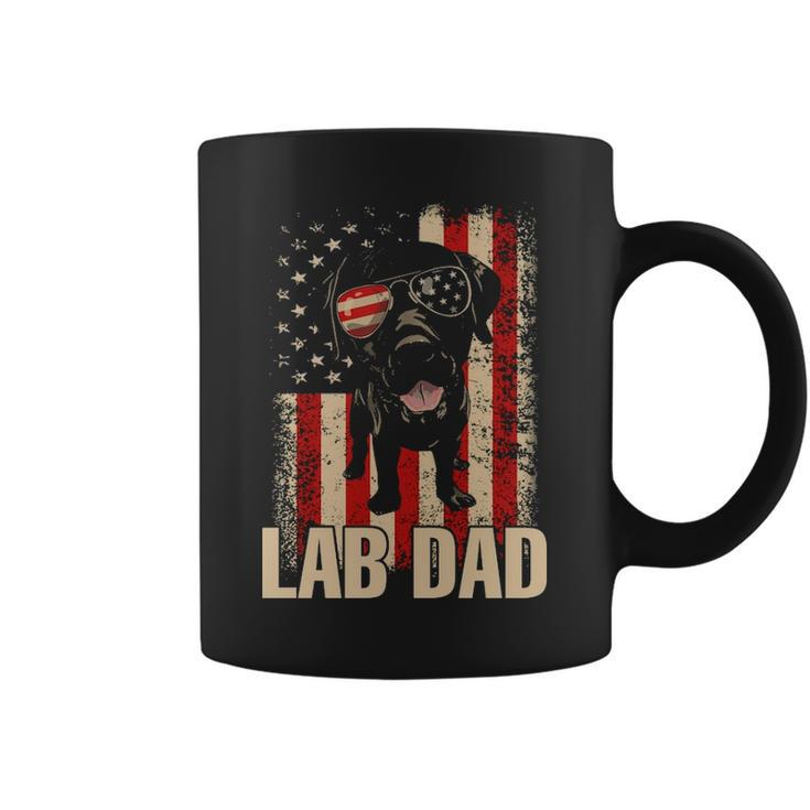 Lab Dad Labrador Retriever Dog American Flag Coffee Mug