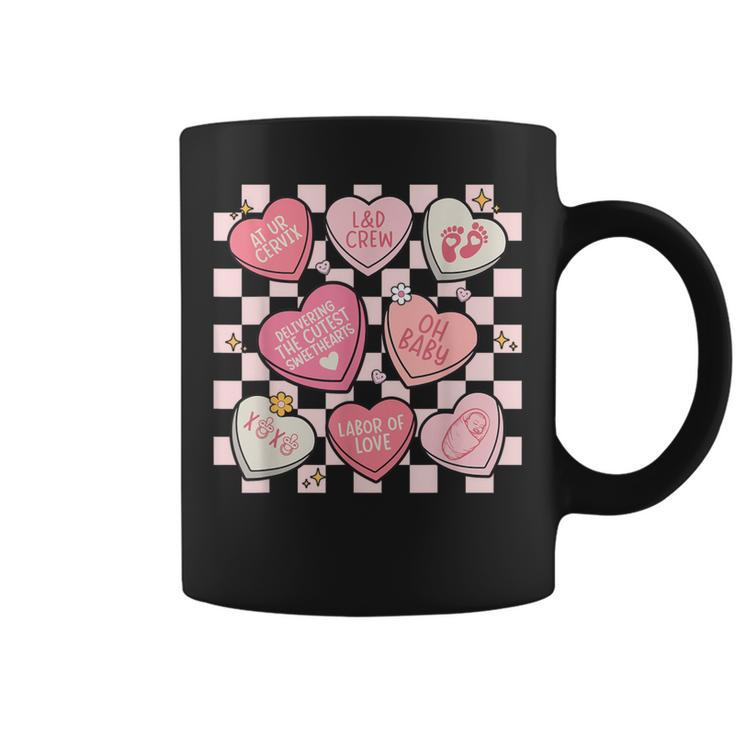 Labor And Delivery Nurse Hearts Candy Valentine's Day Coffee Mug
