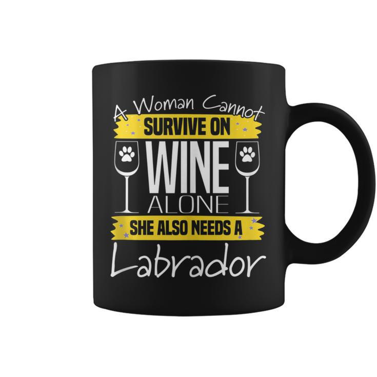 Labrador Dog Lab Lover Dog & Wine Saying Pun Quote Coffee Mug