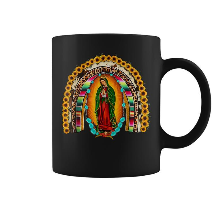 Our Lady Virgen De Guadalupe Virgin Mary Madre Mía Rainbow Coffee Mug