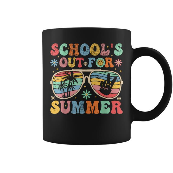 Last Day Of School Groovy School's Out For Summer Teacher Coffee Mug
