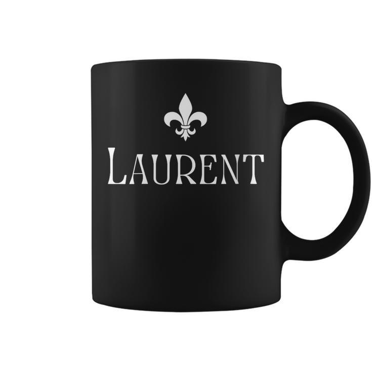Laurent Surname French Family Name Heraldic Lily Flower Coffee Mug
