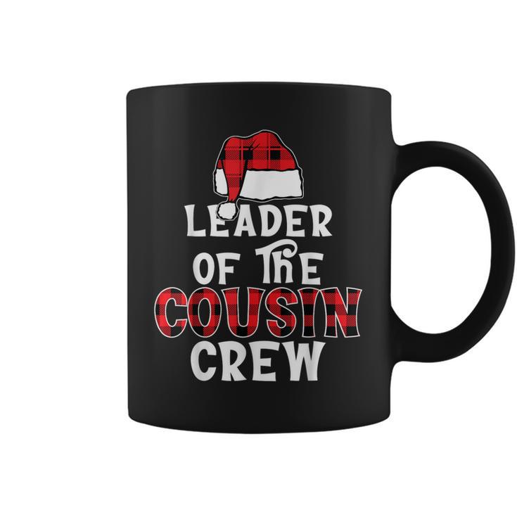 Leader Of The Cousin Crew Pajamas Xmas Buffalo Plaid Coffee Mug