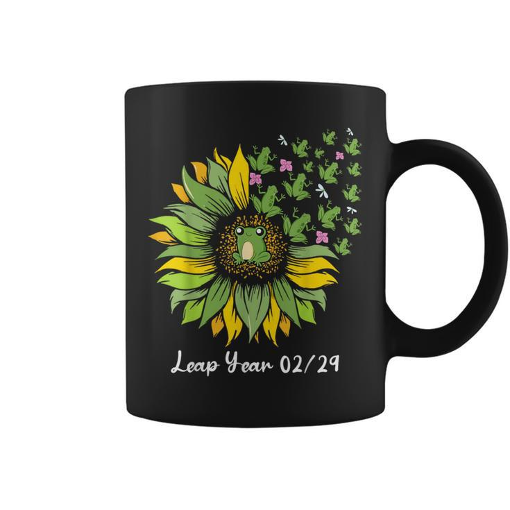 Leap Year Flying Frogs Sunflower Feb 29 2024 Coffee Mug