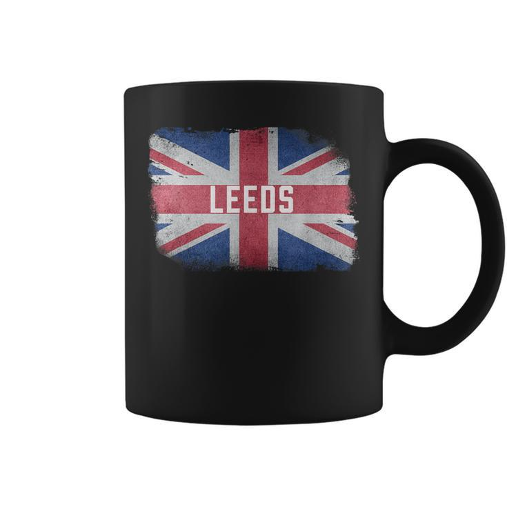 Leeds British United Kingdom Flag Vintage Uk Souvenir Coffee Mug