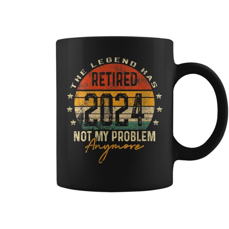 The Legend Has Retired 2024 Retro Vintage Retirement Coffee Mug